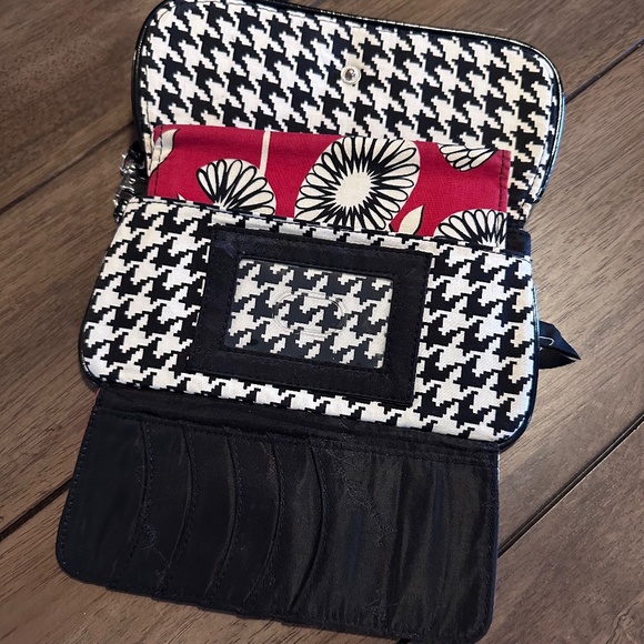 Vera Bradley Retired Deco Daisy & Houndstooth Wristlet Wallet w Checkbook Holder - Picture 9 of 15